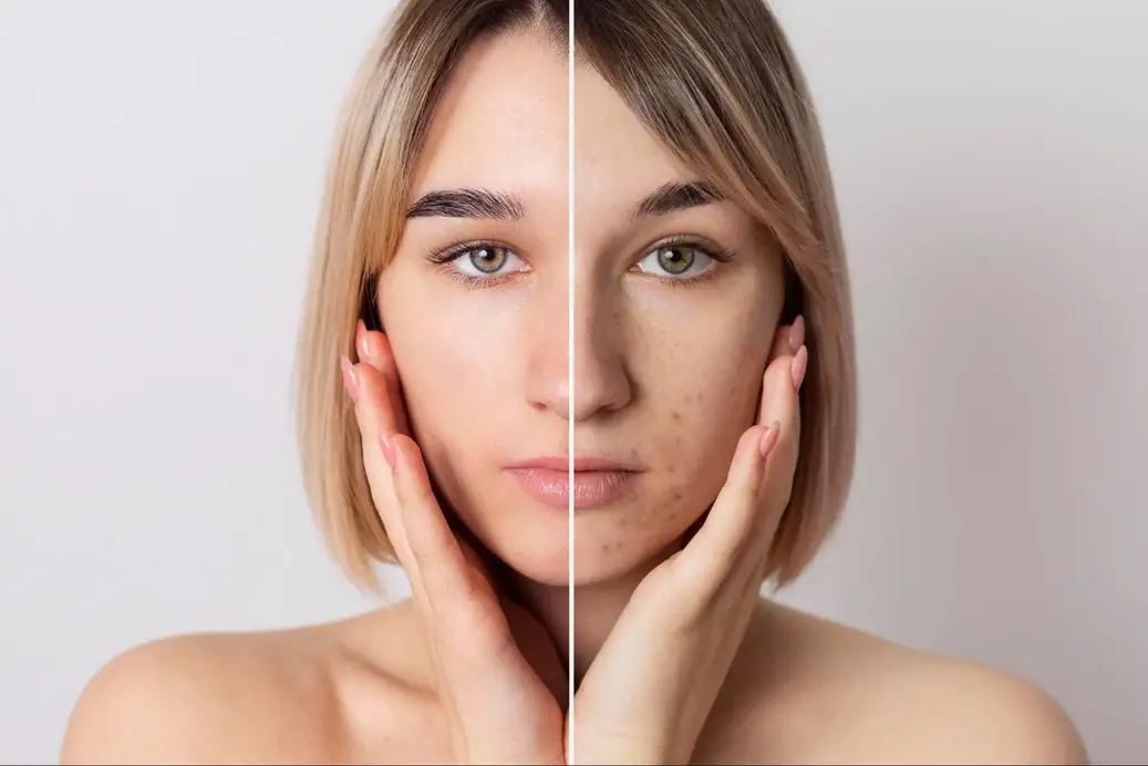 Before and after skin treatment results